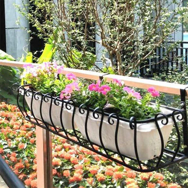 Balkong Værbestandig blomsterpottestativ i jern Balkong Værbestandig blomsterpottestativ i jern